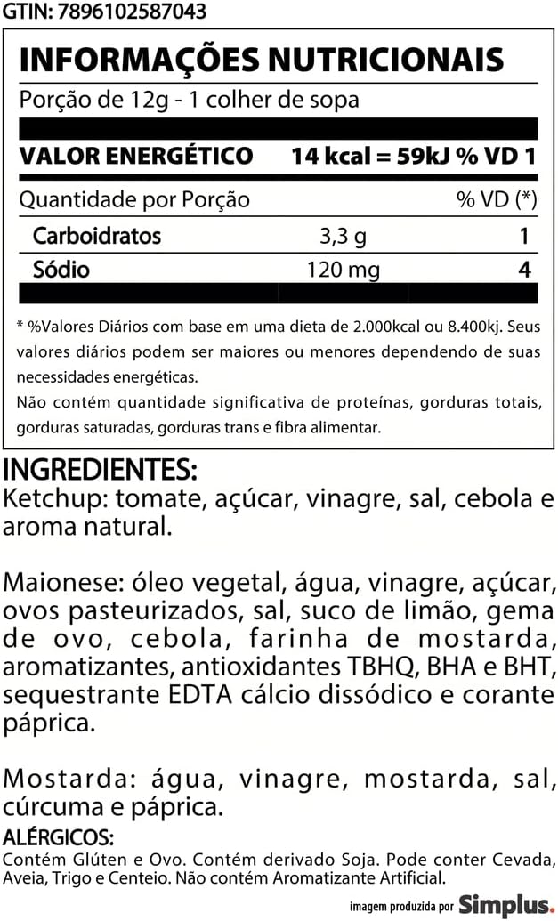 Heinz Pack Hamburguer Ketchup 397G + Maionese 215G + Mostarda 255gG